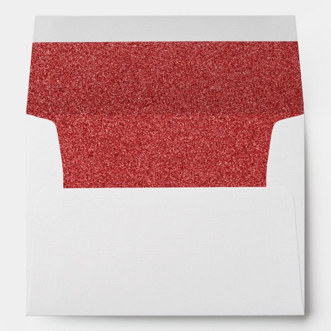 Red Glitter, Sparkle, Glitter Background Envelope (Back (Bottom))
