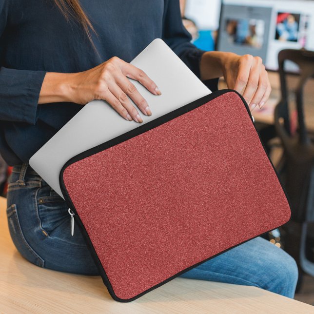 Red Glitter, Sparkle, Glitter Background Laptop Sleeve (Creator Uploaded)