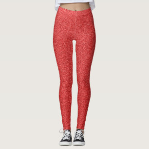 Red Glitter, Sparkle, Glitter Background Leggings