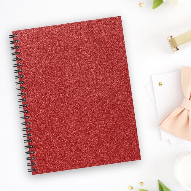 Red Glitter, Sparkle, Glitter Background Notebook (Creator Uploaded)