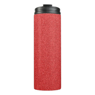 Red Glitter, Sparkle, Glitter Background Thermal Tumbler