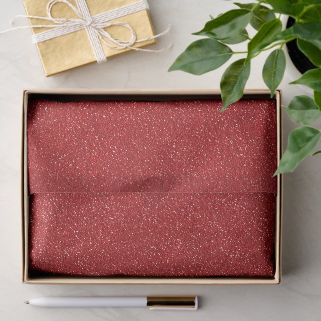 Red Glitter, Sparkly, Glitter Background Tissue Paper (Gift)
