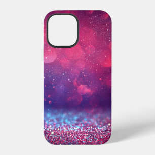 Red glitter vintage lights background. iPhone 12 case