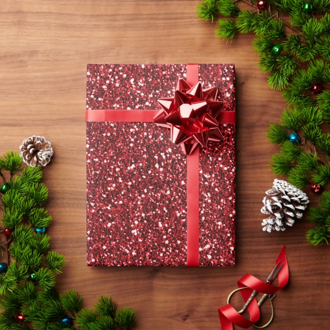 Red Glitter  Wrapping Paper (Holiday Gift)