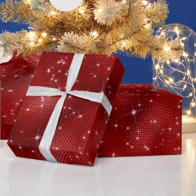 Red Glitter  Wrapping Paper (Holidays)