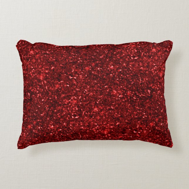 Red Glitters Accent Pillow (Front)