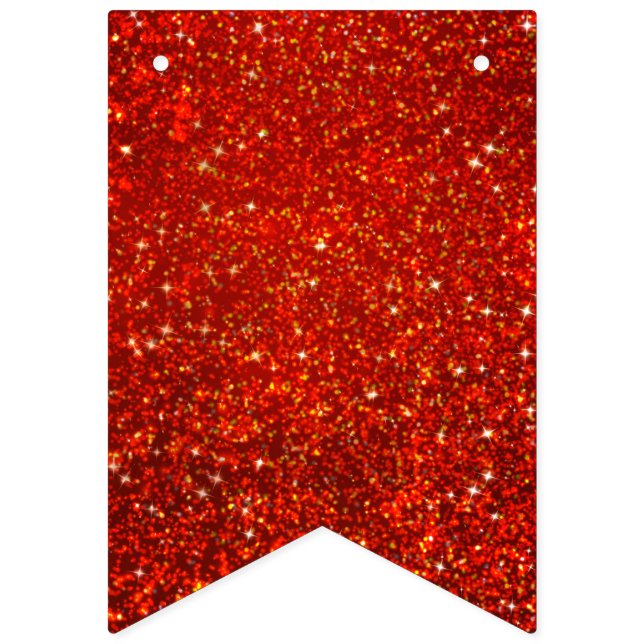 Red Glitters. Bunting Flags (First Flag)