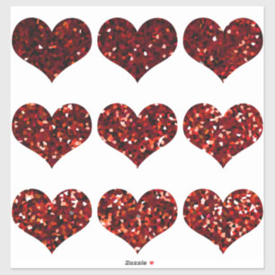 Red Glittery Heart Pattern Glitter Sparkly Wedding