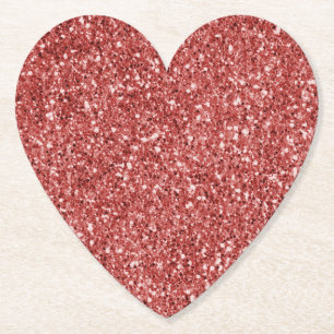 Red Glitz Glitter Paper Coaster