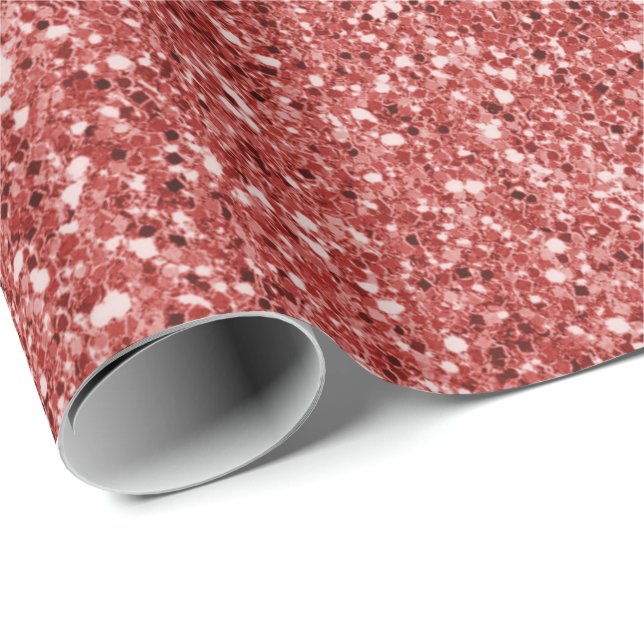 Red Glitz Glitter      Wrapping Paper (Roll Corner)