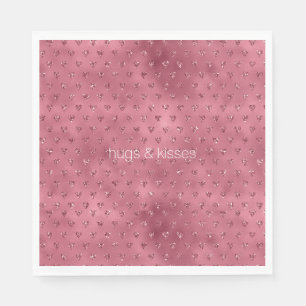 Red Glitzy Glitter Hearts Napkin