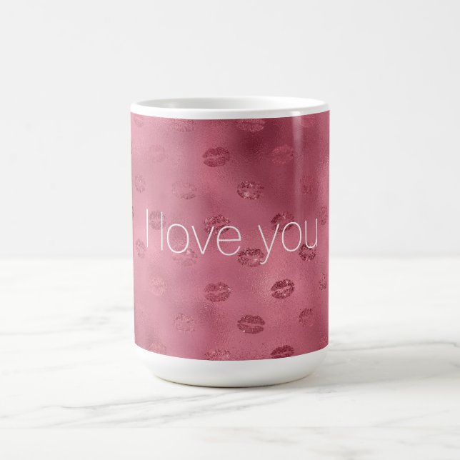 Red Glitzy Lips Love Coffee Mug (Center)