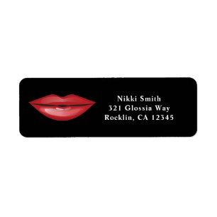 Red Glossy Lips Kiss Chic Modern Glam Beauty