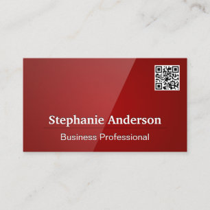 Red Glossy   QR Code Business Card