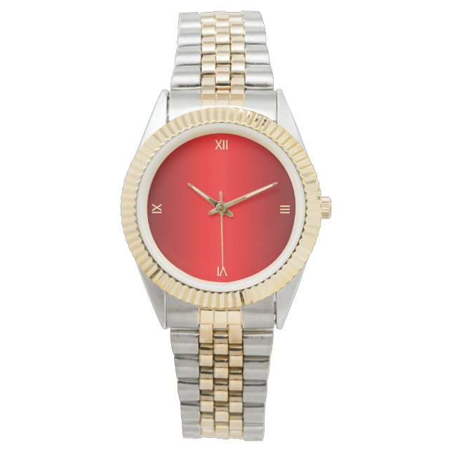 Red Glow Gold Numeral Watch (Front)