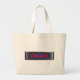 Red Glow On-Air Light Large Tote Bag