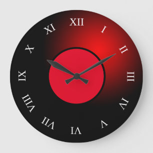 Red Glowing Orb Large Clock