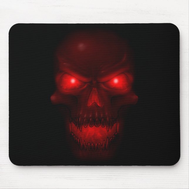 Red Glowing Skull Mouse Pad (Front)