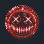 Red Glowing Smiling Face Cinders Halloween Party Paper Plate<br><div class="desc">Customize with any text. Matching items are available.</div>