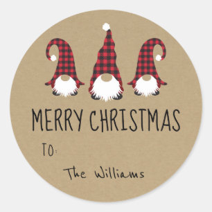 Red Gnome Merry Christmas Sticker