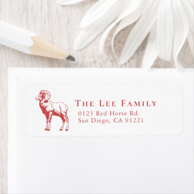 Red Goat Zodiac Return Address (Insitu)