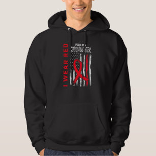 Red Goddaughter Heart Disease Awareness Flag Match Hoodie