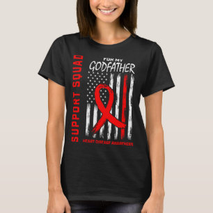 Red Godfather Heart Disease Awareness Flag Graphic T-Shirt
