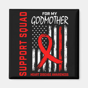 Red Godmother Heart Disease Awareness Flag Graphic Magnet