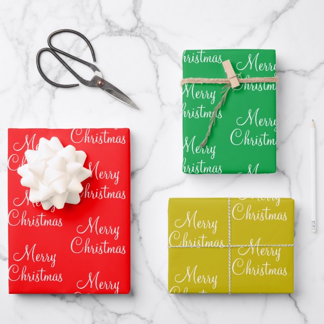 Red Gold And Green Wrapping Paper Sheet (Front)
