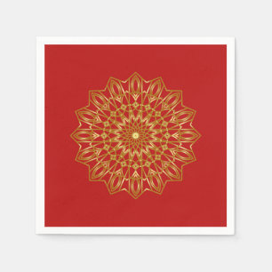 Red & Gold Arabic-inspired Paper Napkins