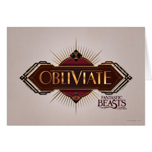 Red & Gold Art Deco Obliviate Spell Graphic (Front Horizontal)