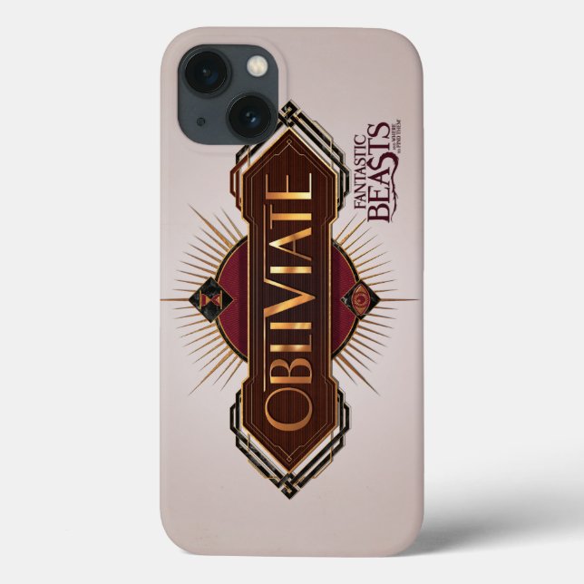 Red & Gold Art Deco Obliviate Spell Graphic Case-Mate iPhone Case (Back)