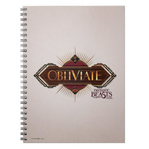 Red & Gold Art Deco Obliviate Spell Graphic Notebook