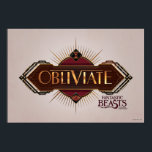 Red & Gold Art Deco Obliviate Spell Graphic Poster<br><div class="desc">FANTASTIC BEASTS AND WHERE TO FIND THEM™ | A red and gold art deco style graphic for the magic forgetfulness spell "Obliviate".</div>