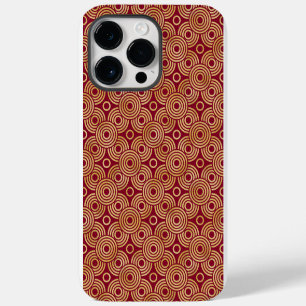 RED & GOLD ART DECO PATTERNS iPhone 14 PRO MAX CASE