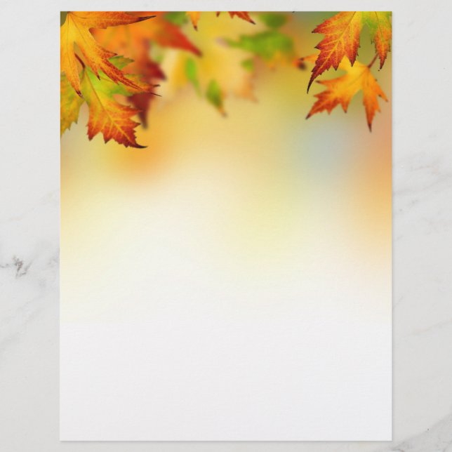 Red gold autumn leaves Letterhead (Front)