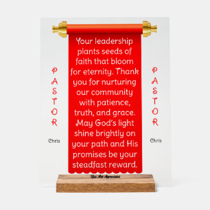 Red Gold Banner Pastor Appreciation Sign