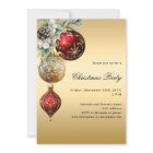 Red gold baubles greenery Christmas Party