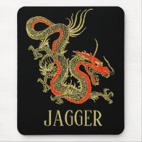 Red Gold Black Fantasy Chinese Dragon