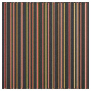 Red Gold Black Striped Print Fabric