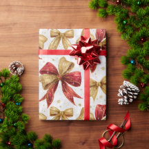 Red Gold Bows Christmas