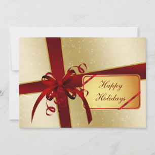 red gold  Business Holiday Greetings Card