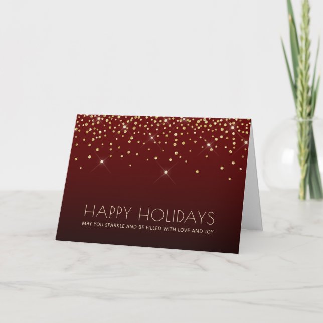 Red Gold Business Thank You Christmas Card (Front)
