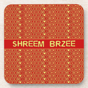 Red Gold Chant Shreem Brzee attract wealth Coaster