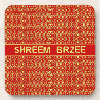 Red Gold Chant Shreem Brzee attract wealth Coaster
