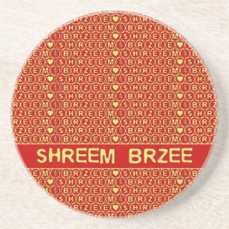Red Gold Chant Shreem Brzee attract wealth Coaster