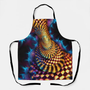 Red & Gold Chequered Mandelbrot Fractal Apron