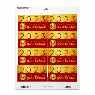 Red Gold Chinese Rabbit coupé en papier 2023 RL