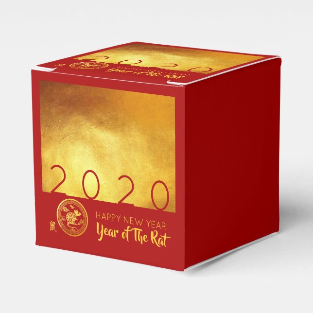 Red Gold Chinese Rat paper-cut 2020 CCFB Favor Box (Front Side)