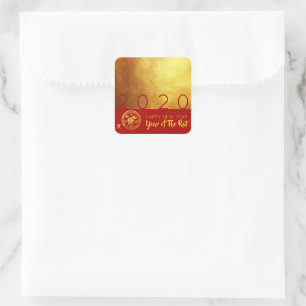 Red Gold Chinese Rat paper-cut 2020 Sticker